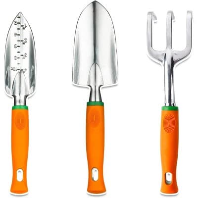 Ukoke 3-Piece Aluminum Garden Tool Set, Heavy-Duty Hand Tools with Ergonomic Handles for Outdoor Gardening, for Men & Women