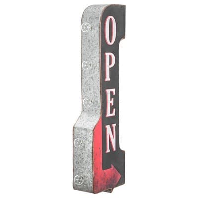 Vintage Open LED Marquee Arrow Sign Black - American Art Decor