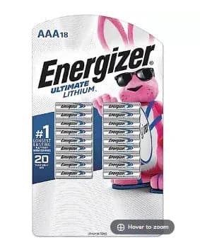 Energizer Ultimate Lithium AAA Batteries, 18 ct.