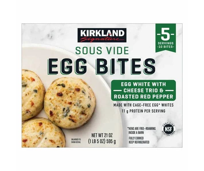 Kirkland Signature Egg White with Cheese Trio and Peppers Egg Bites, 10-count