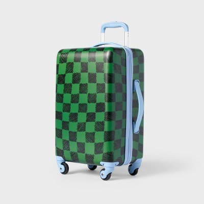 Carry On Checkered Spinner Wheels Suitcase Green - Cat & Jack️