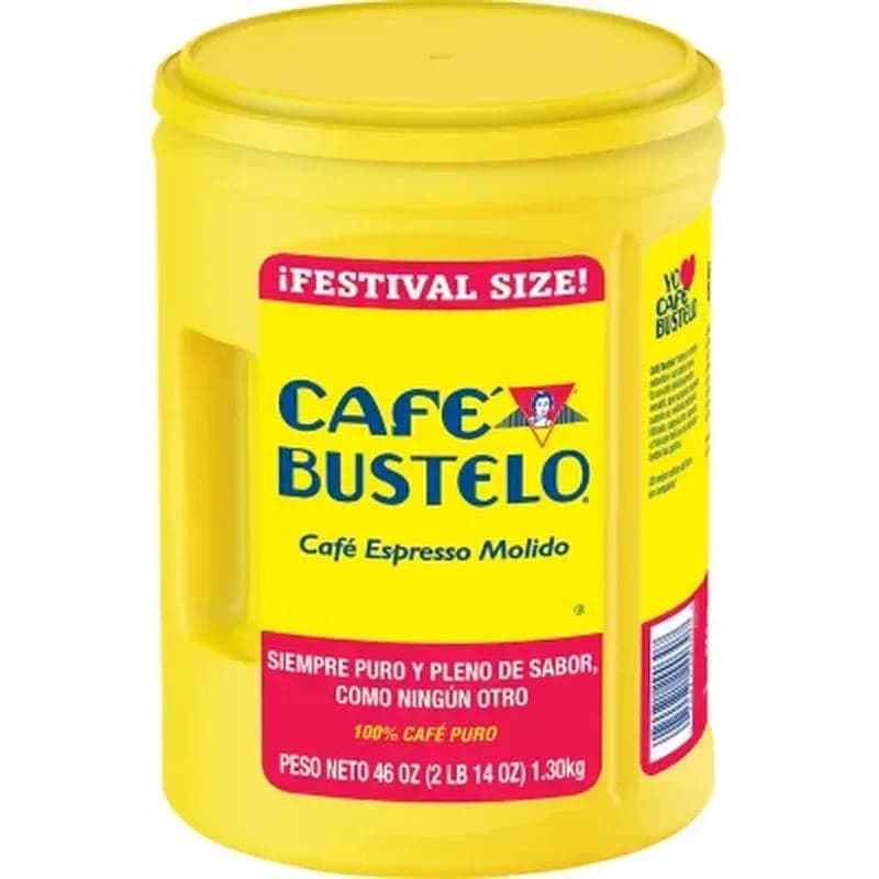 Café Bustelo Espresso Dark Roast Ground Coffee, Festival Size (46 oz.)