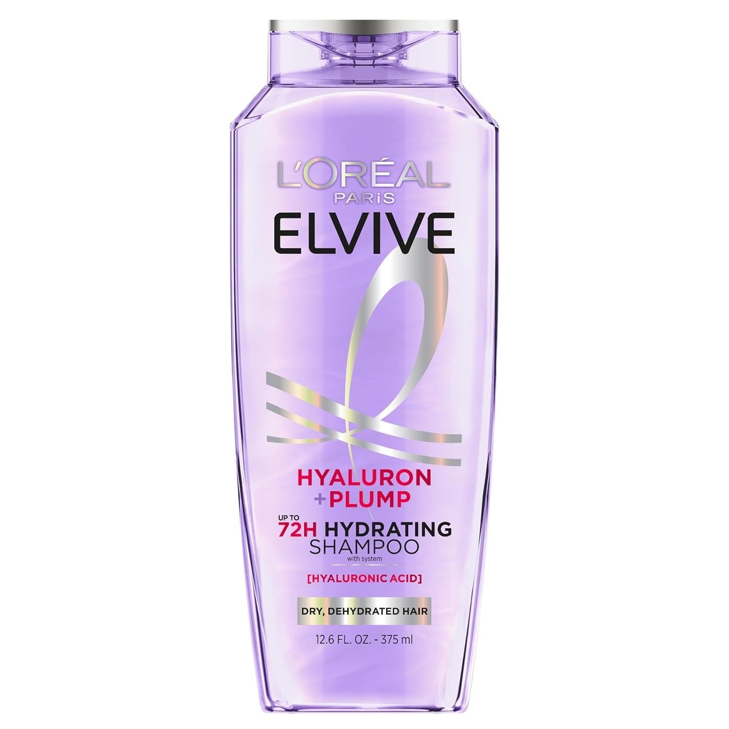 L'Oreal Paris Elvive Hyaluron Plump Hydrating Shampoo for Dehydrated, Dry Hair, Paraben-Free, 12.6 Fl Oz