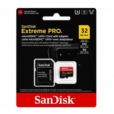 SanDisk Extreme Pro 32GB microSDHC Memory Card with SD Adapter up to 100 MB/s, Class 10