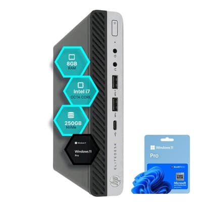 Refurbished HP EliteDesk 800G5 Mini Computer-Octa Core Intel i7-32 GB RAM-1 TB NVMe-Windows 11 Pro-Manufacturer Refurbished