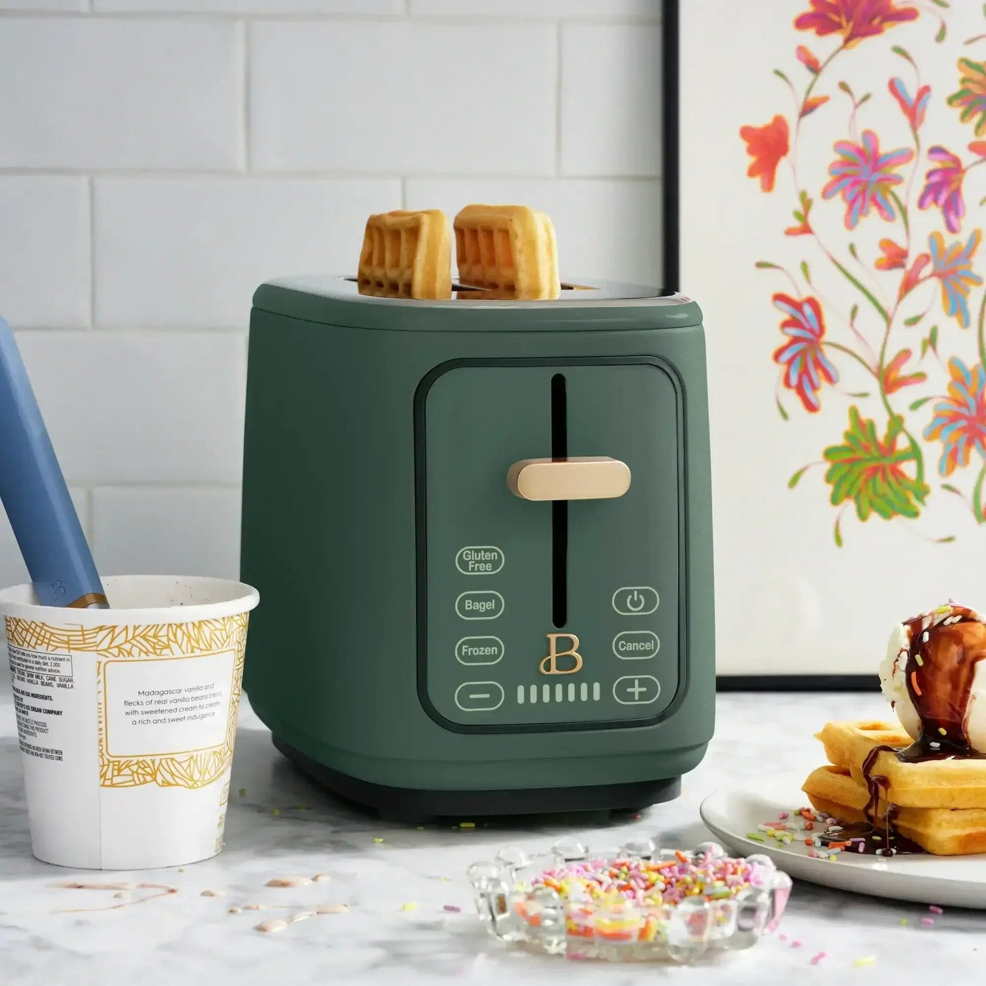 Beautiful 2 Slice Toaster with Touch-Activated Display by Drew Barrymore