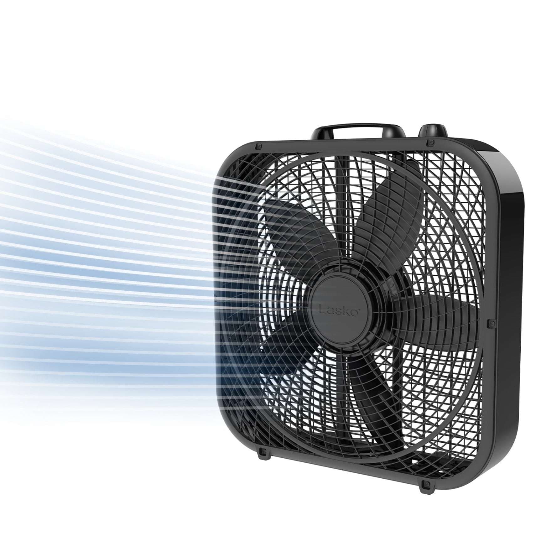 Lasko 20" Cool Colors Box Fan with Weather-Resistant Motor, 3 Speeds, Black