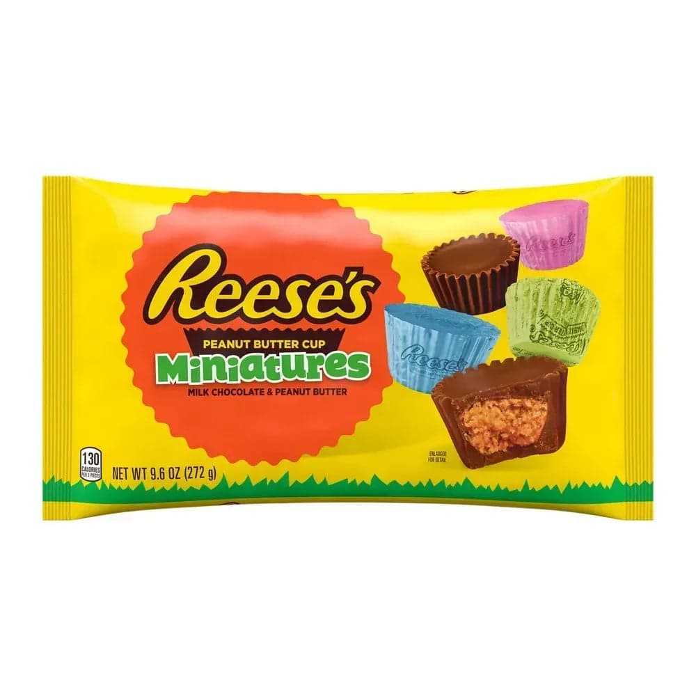 Reese's Miniatures Milk Chocolate Peanut Butter Cups Easter Candy, 9.6 oz Bag