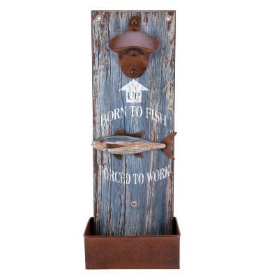 Beachcombers Born To Fish Opener Coastal Wall Hanging Plaque Sign