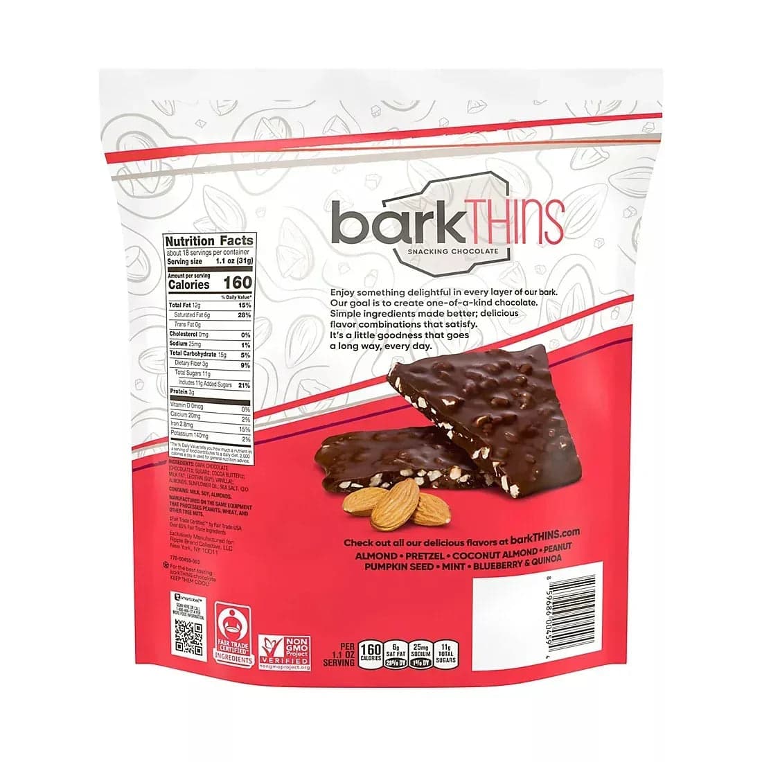 barkTHINS Dark Chocolate Almond with Sea Salt, 20 oz