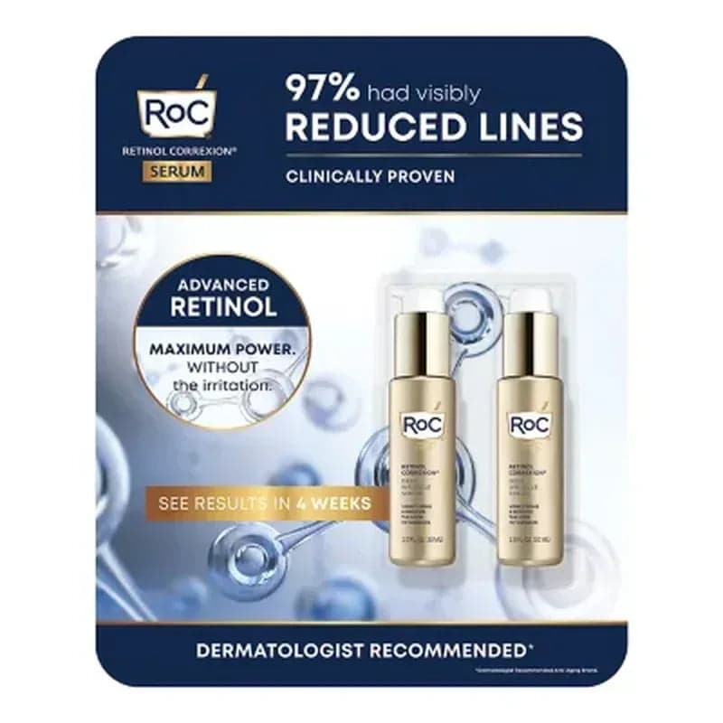 RoC Retinol Correxion Deep Wrinkle Facial Serum with Retinol (1 Fl. Oz., 2 Pk.)