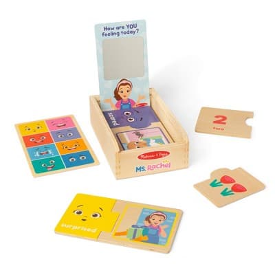 Melissa & Doug Ms. Rachel Big Feelings Wooden Matching Puzzles Emotions Regulation Preschool Learning Toy for Boys and Girls