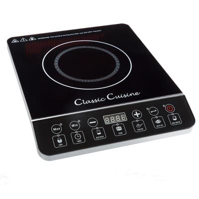 Hastings Home Induction Cooktop - Multifunctional 1800W Electric Stove Top - Hot Plate with Built-In Safety Tools and 10 Power Settings, Black