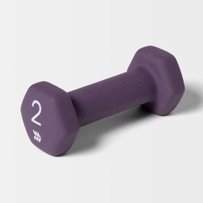 Dumbbell 3lbs Lilac - All In Motion: PVC Coated, Iron Filled, Arm Workout