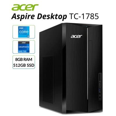 Refurbished Acer Aspire Desktop Computer - Intel Core i5-14400 - 16GB RAM 512GB SSD - TC-1785-UC93 - Manufacturer Refurbished