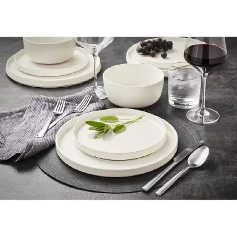 Member's Mark 24-Piece Modern Stoneware Dinnerware Set, Assorted Colors
