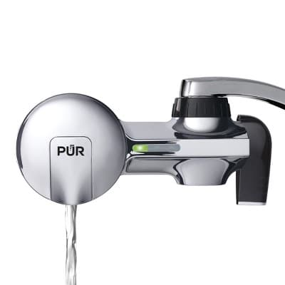 PUR PLUS Faucet Mount Water Filtration System Chrome: Best Sink Filter, Lead & Mercury Removal, Easy Install