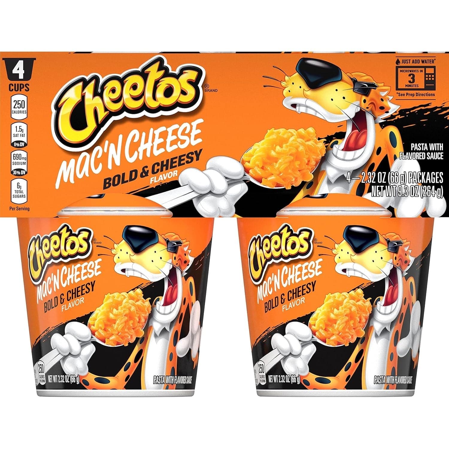 Cheetos Mac N Cheese Bold & Cheesy, 2.32 oz Cups (4 Pack)