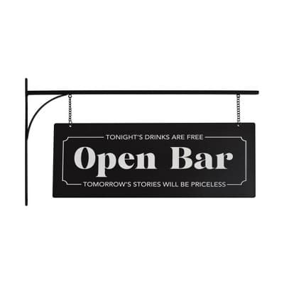 American Art Decor Double Sided Open Bar Metal Sign Vintage Home Outdoor Bar Decor