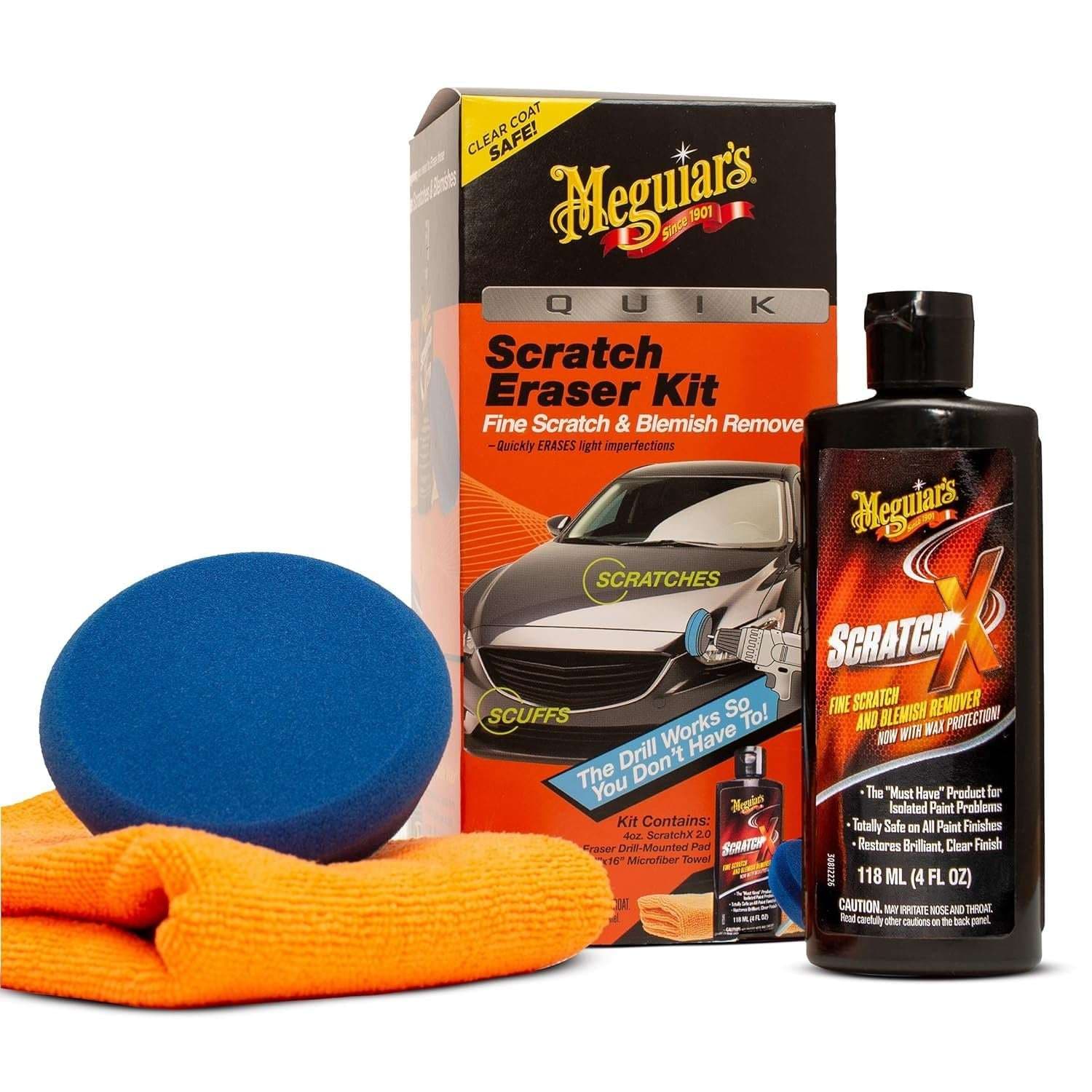 Meguiar's Quik Eraser Kit, Car Scratch Remover, 4 Count