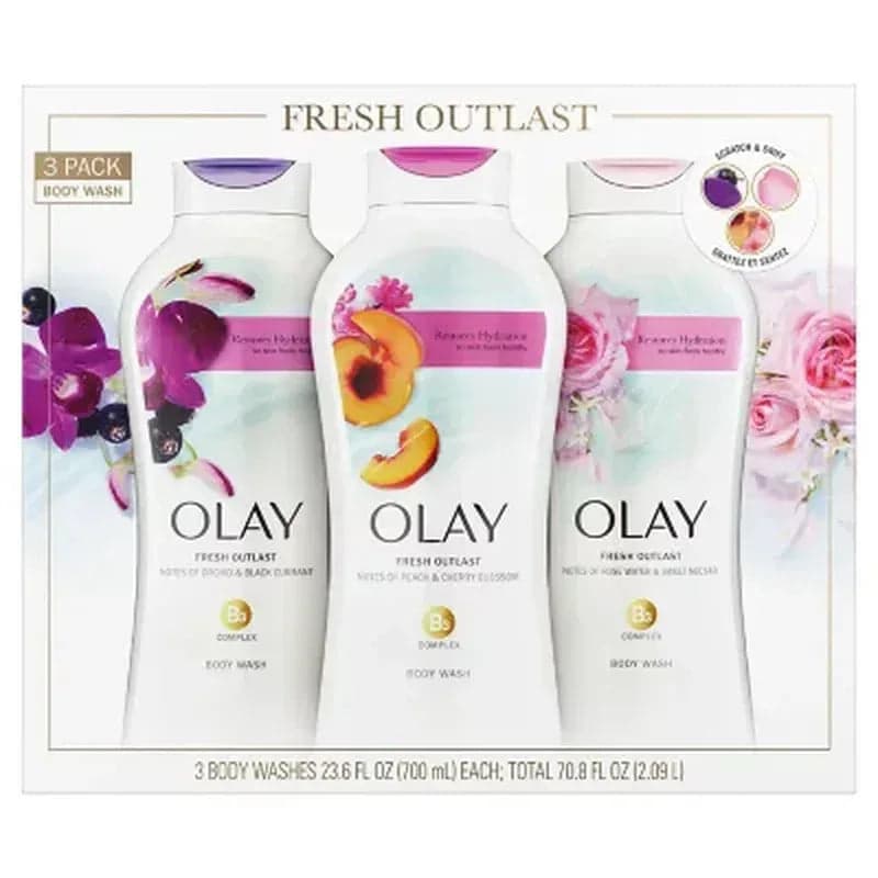 Olay Fresh Outlast Body Wash with Vitamin B3 Complex (23.6 Fl. Oz., 3 Pk.)
