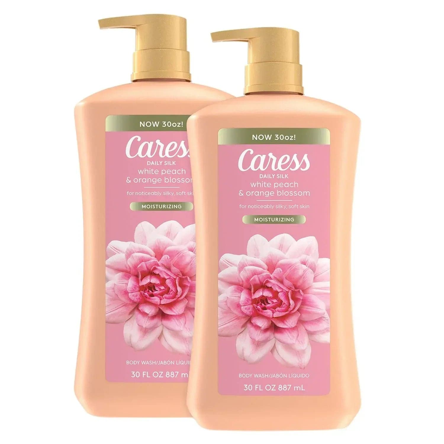 Caress Daily Silk Hydrating Body Wash, White Peach & Orange Blossom, 30 fl oz