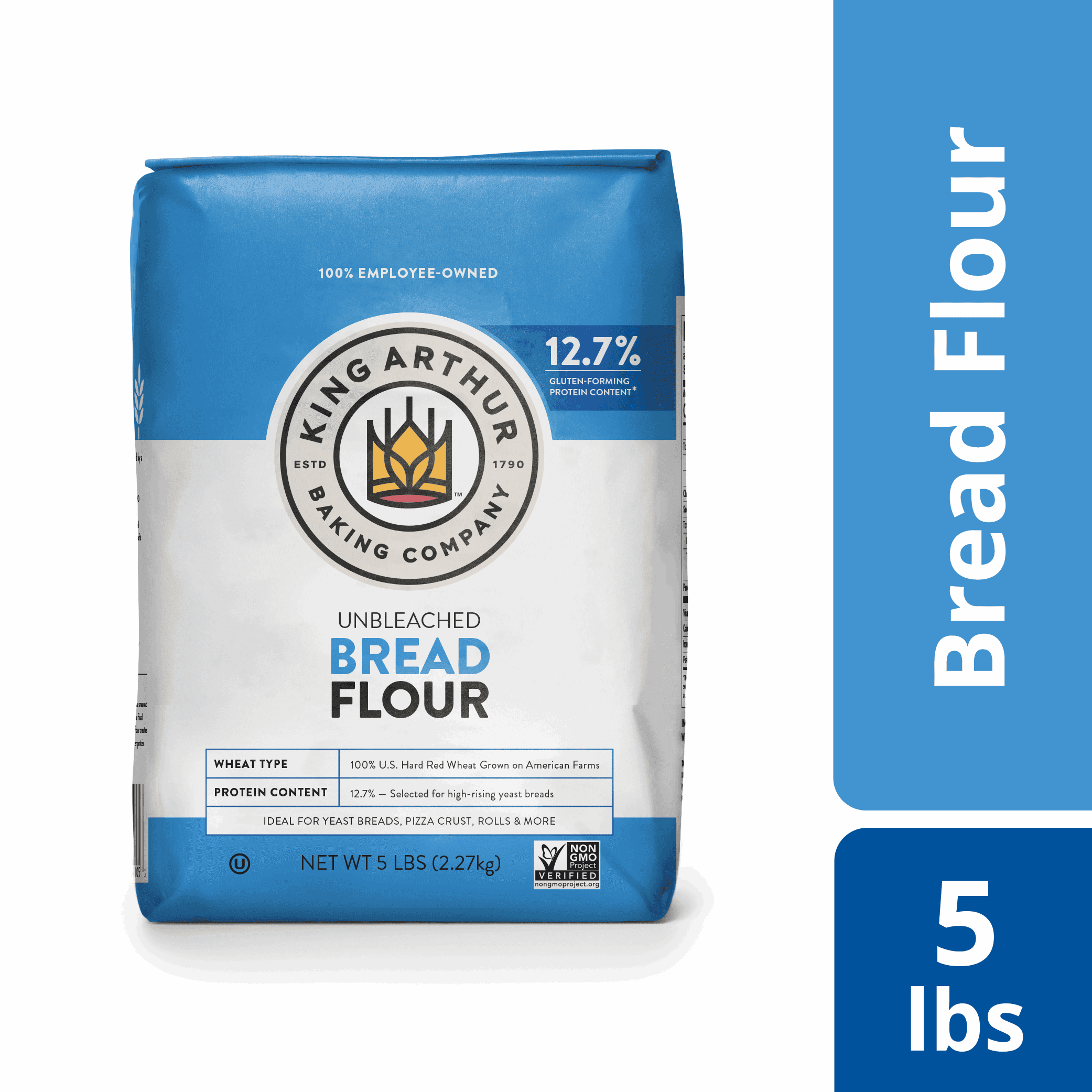 King Arthur Unbleached Bread Flour, Non-GMO Project Verified, Certified Kosher, 5 lb Bag