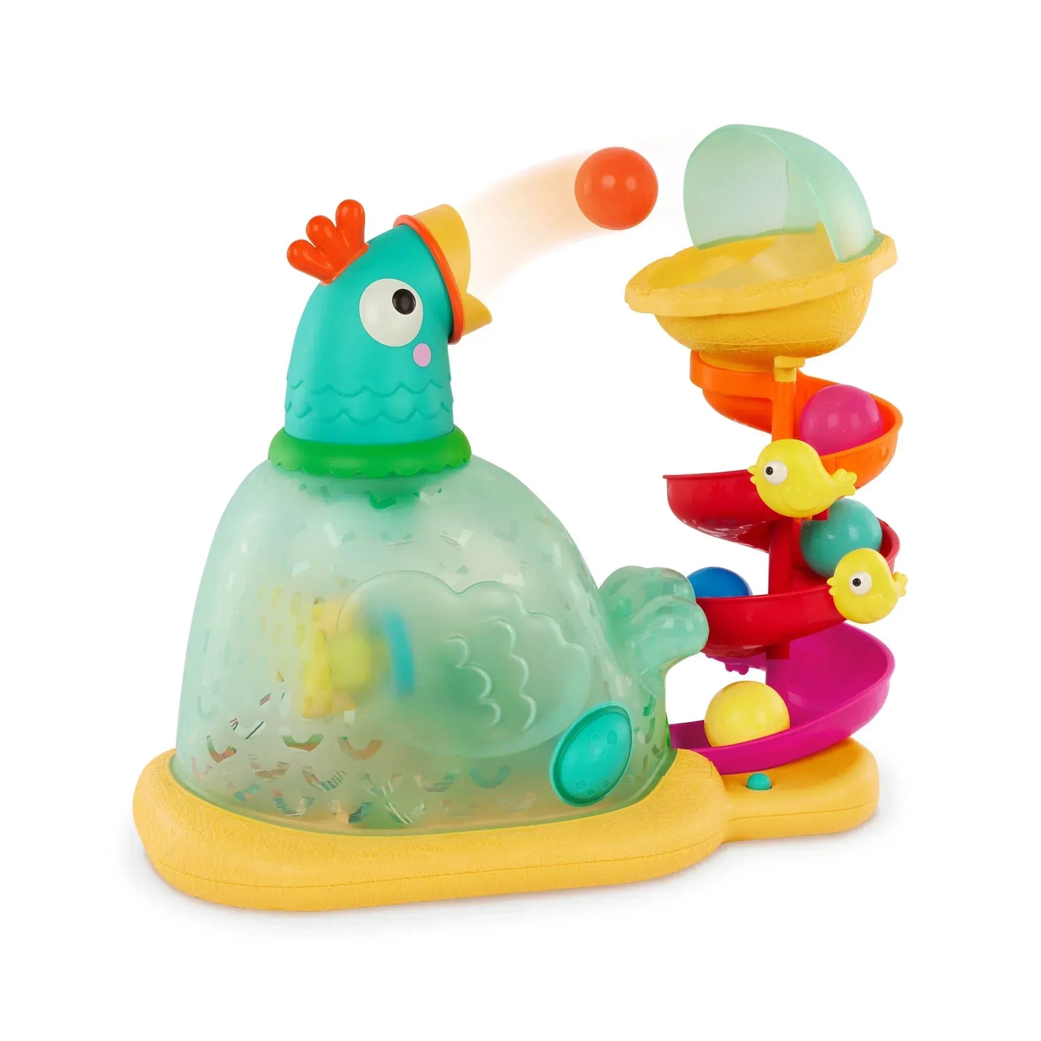 Battat Pop-a-Doodle-Doo Chicken Ball Popper with Music and Lights, Learning Toy for Baby and Toddler
