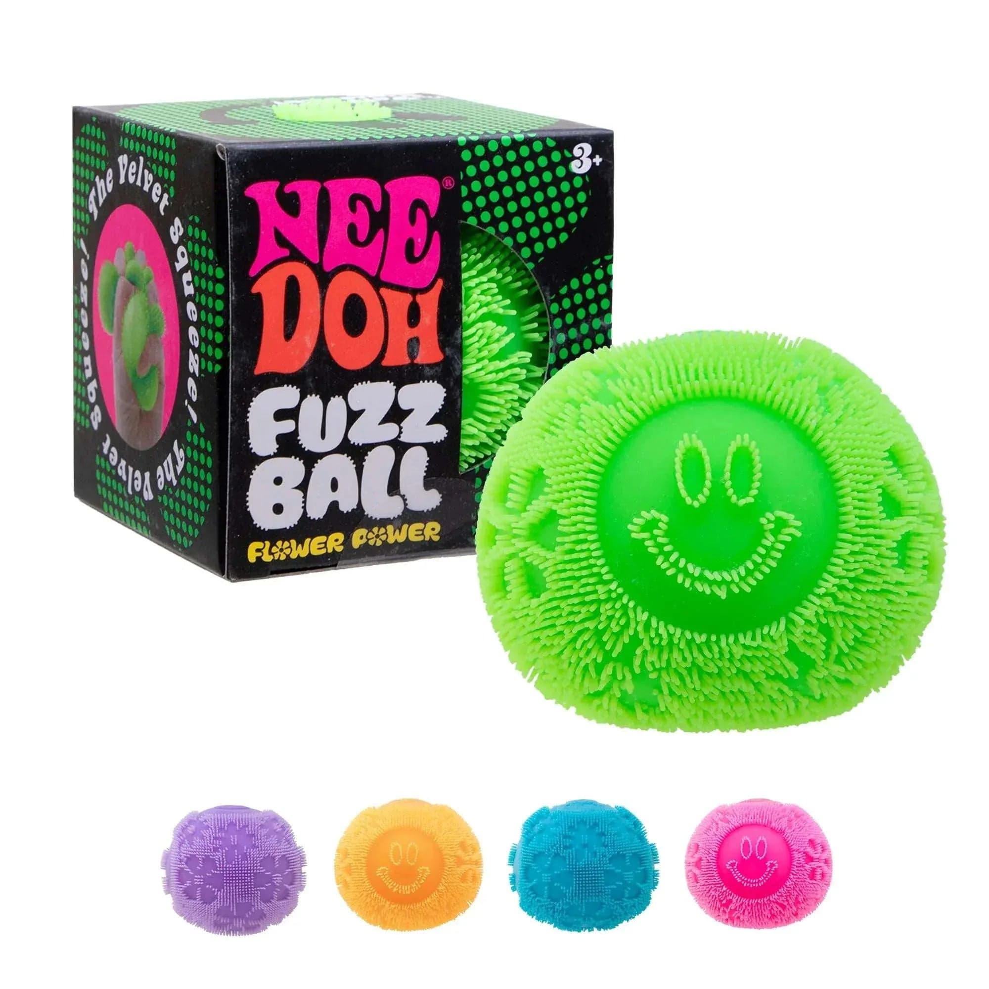 Nee Doh Fuzz Ball Flower Power Novelty Fidget Toy, Multiple Colors, Children Ages 3+