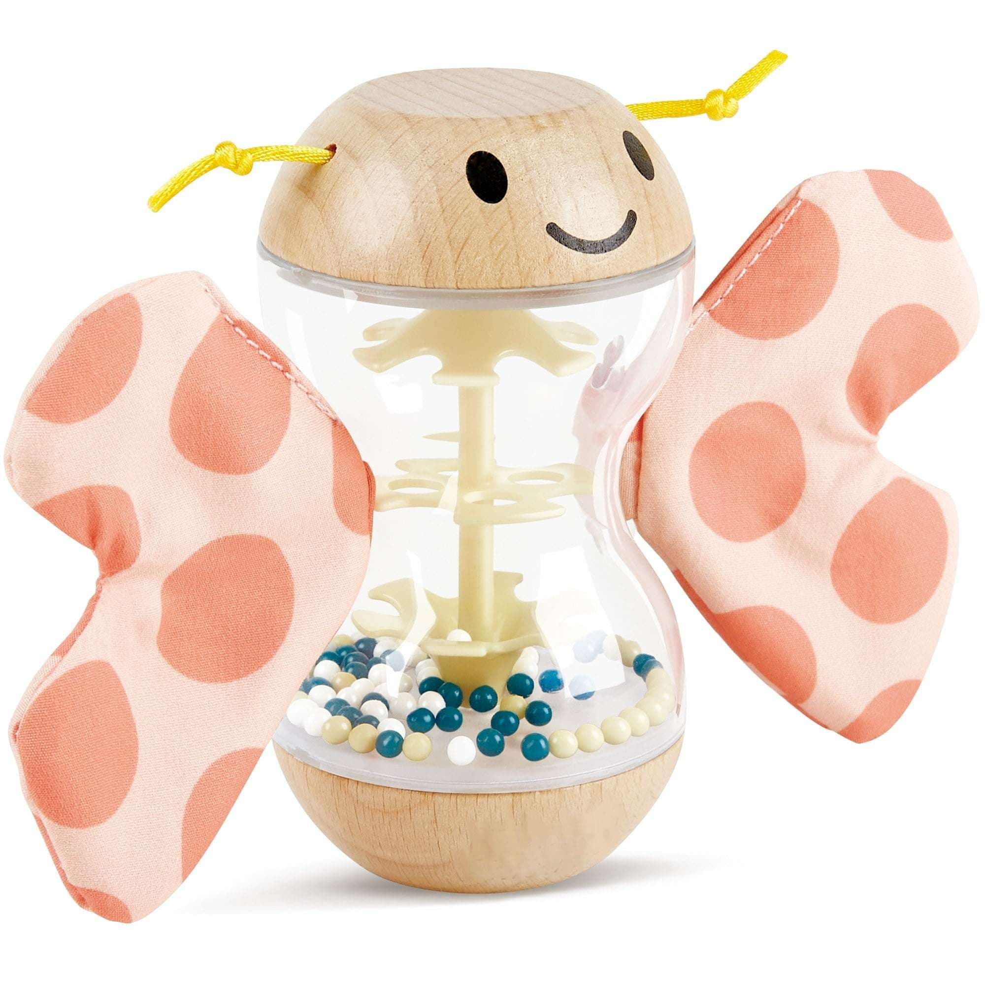 Hape Butterfly Rainmaker Robert Baby Teether & Shaker Toy, Detachable Wings, 0 Months+