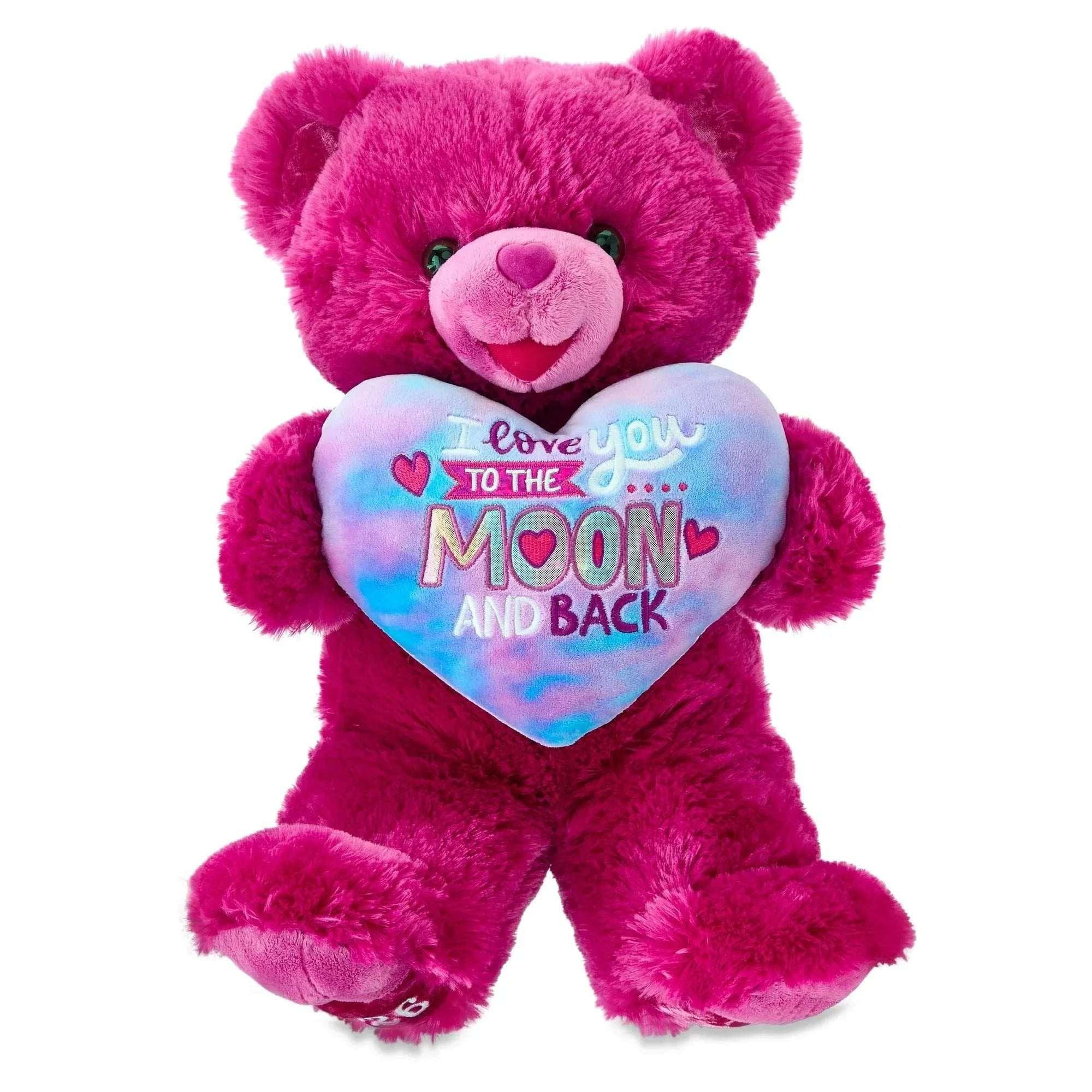 Large Sweetheart To the Moon and Back Teddy Bear Plush, Pink, 21 in, by Way To Celebrate