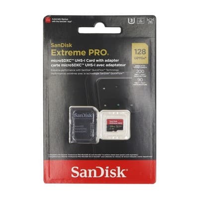 SanDisk 128GB Extreme Pro UHS-I Micro SD Up to 200MB/s Read 90MB/s Write with SD Adapter