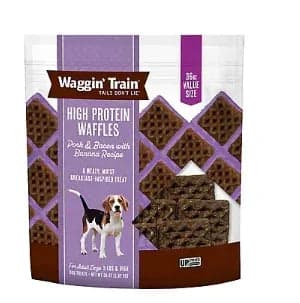 Waggin' Train Pork & Bacon with Banana Recipe High Protein Waffles Dog Treats, 36 oz.