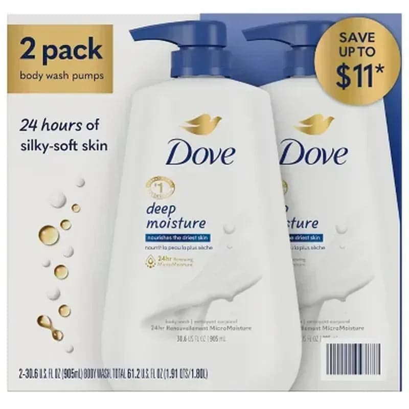 Dove Deep Moisture Renewing Body Wash (30.6 Fl. Oz., 2 Pk.)