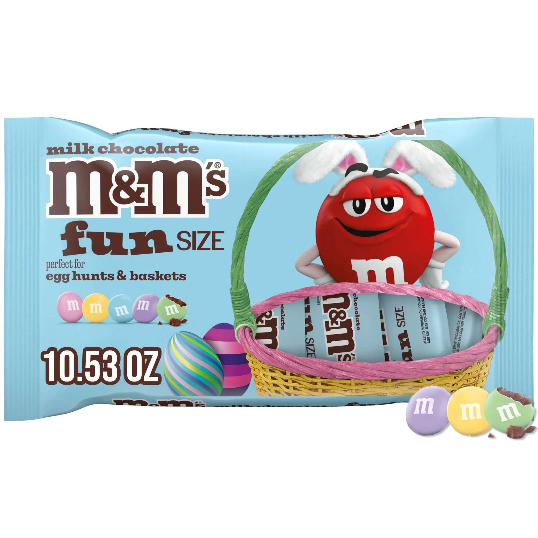 M&M'S Milk Chocolate Fun Size Easter Basket Stuffers, 10.53 oz Bag