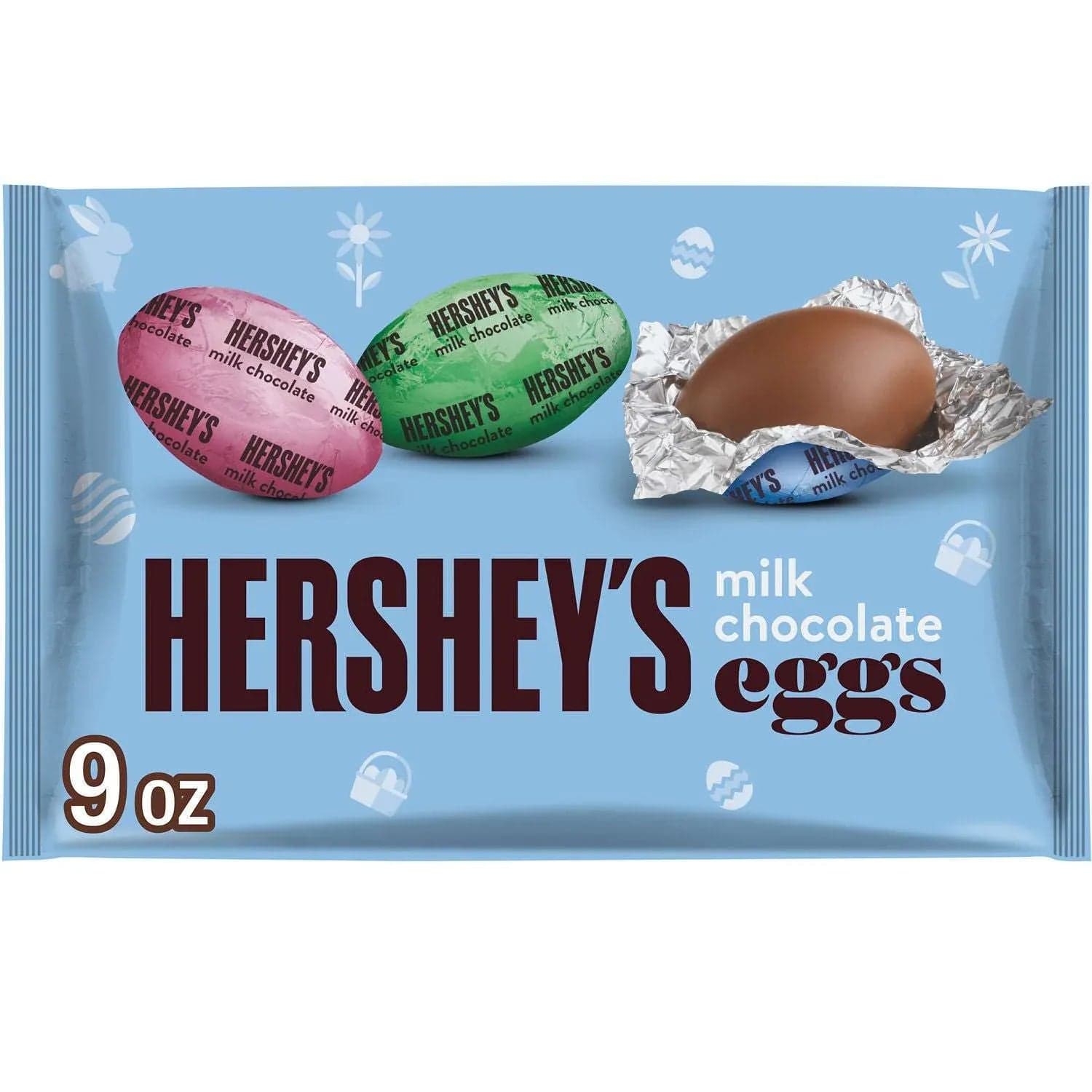 Hershey's Milk Chocolate Eggs Easter Candy Bag, 9 oz