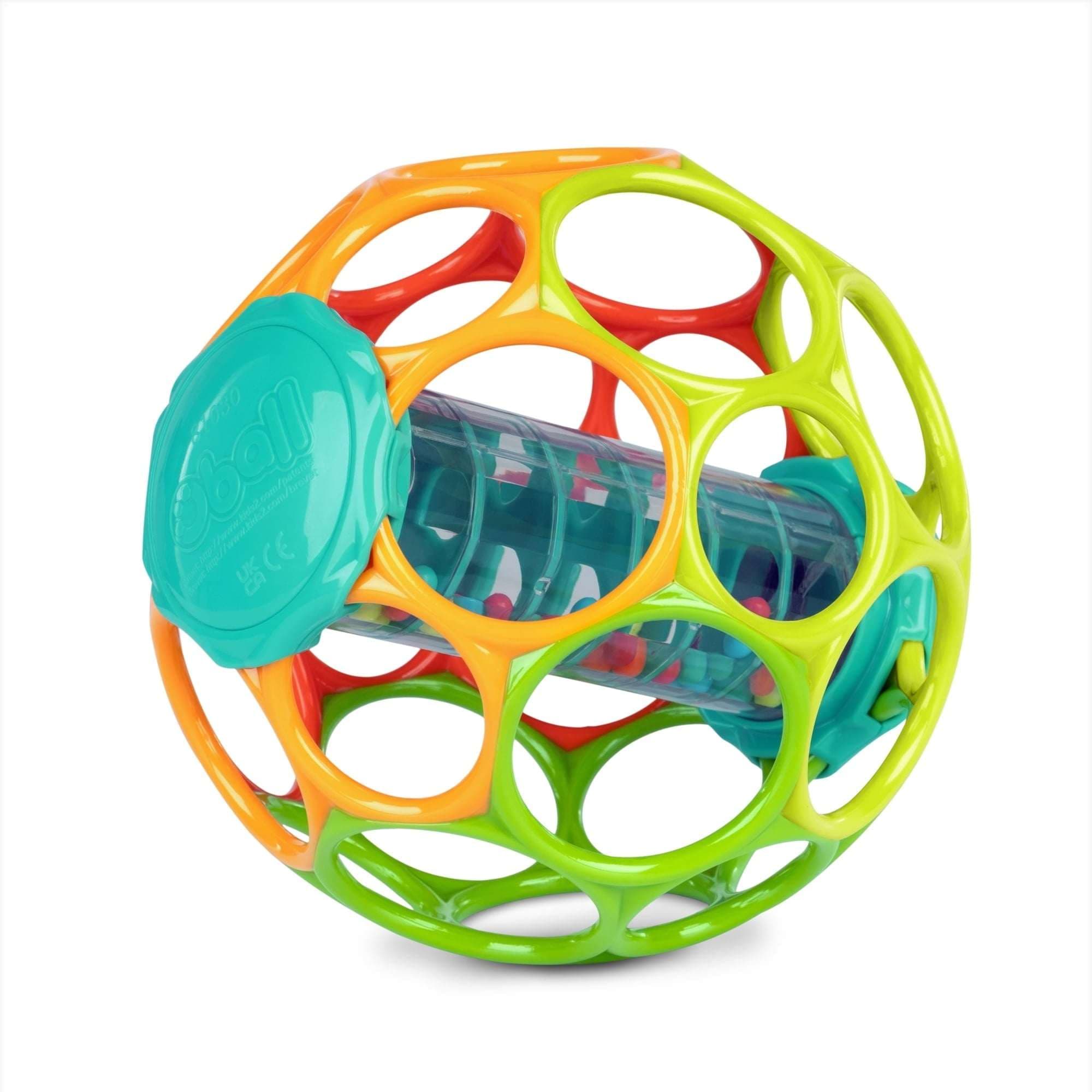 Oball Easy Grasp Rollin' Rainstick Rattle, Cause and Effect Infant Toy, 6 Inches