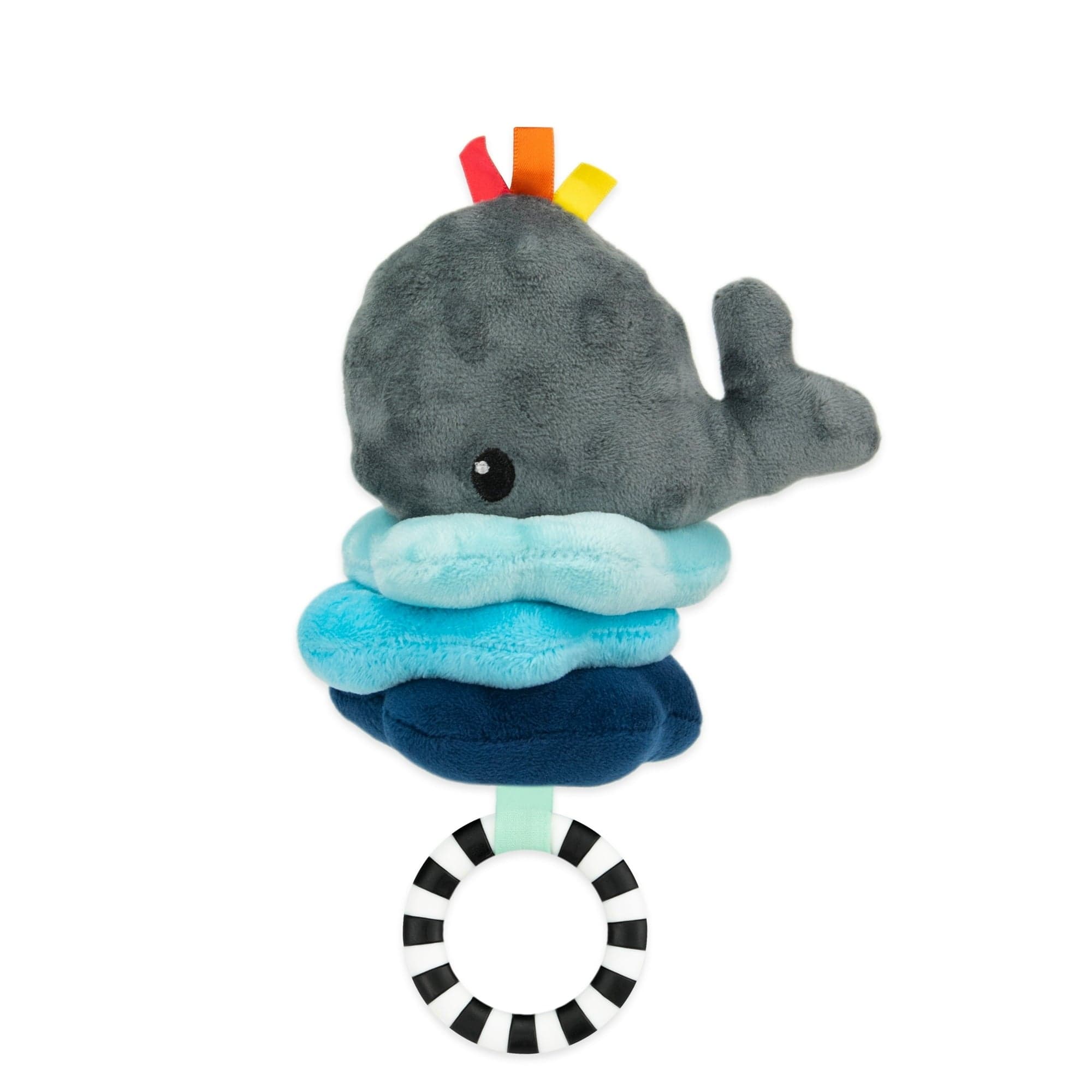 Sassy Wavy Whale Jitter Stroller and Car Seat Toy, 0 Months and Up
