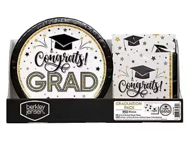 Berkley Jensen Grad Time Party Pack with 10" Plates and Napkins, 150 ct.