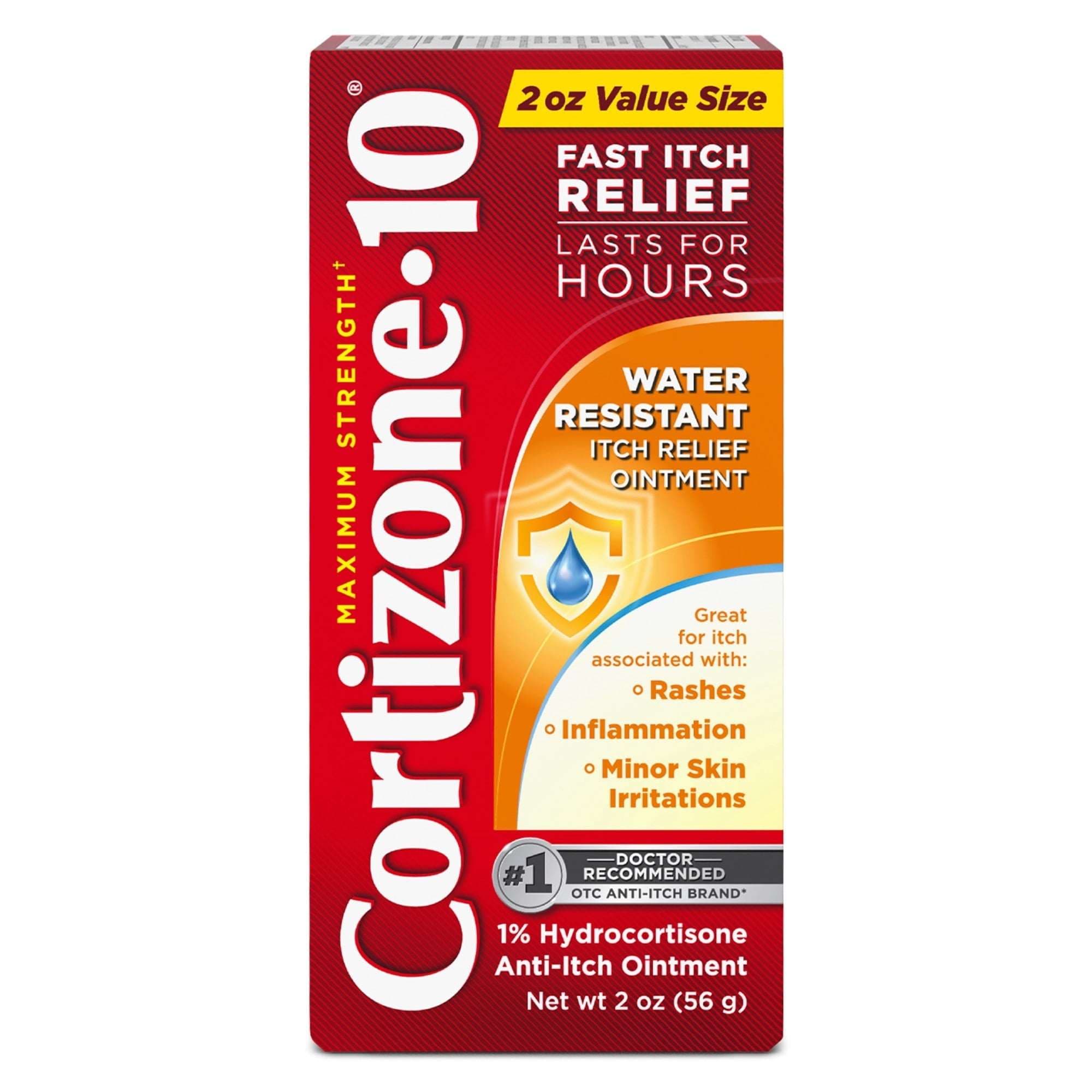 Cortizone-10 Maximum Strength Water Resistant Itch Relief Ointment, 1% Hydrocortisone, 2 oz