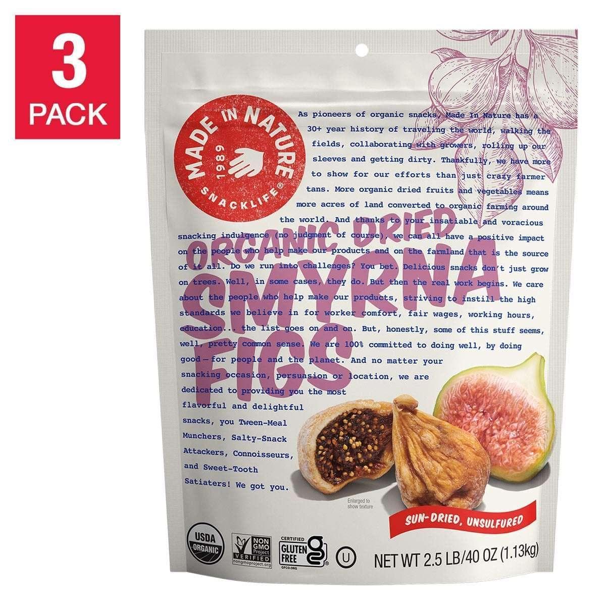 Made In Nature Organic Calimyrna Figs, 40 oz, 3-pack