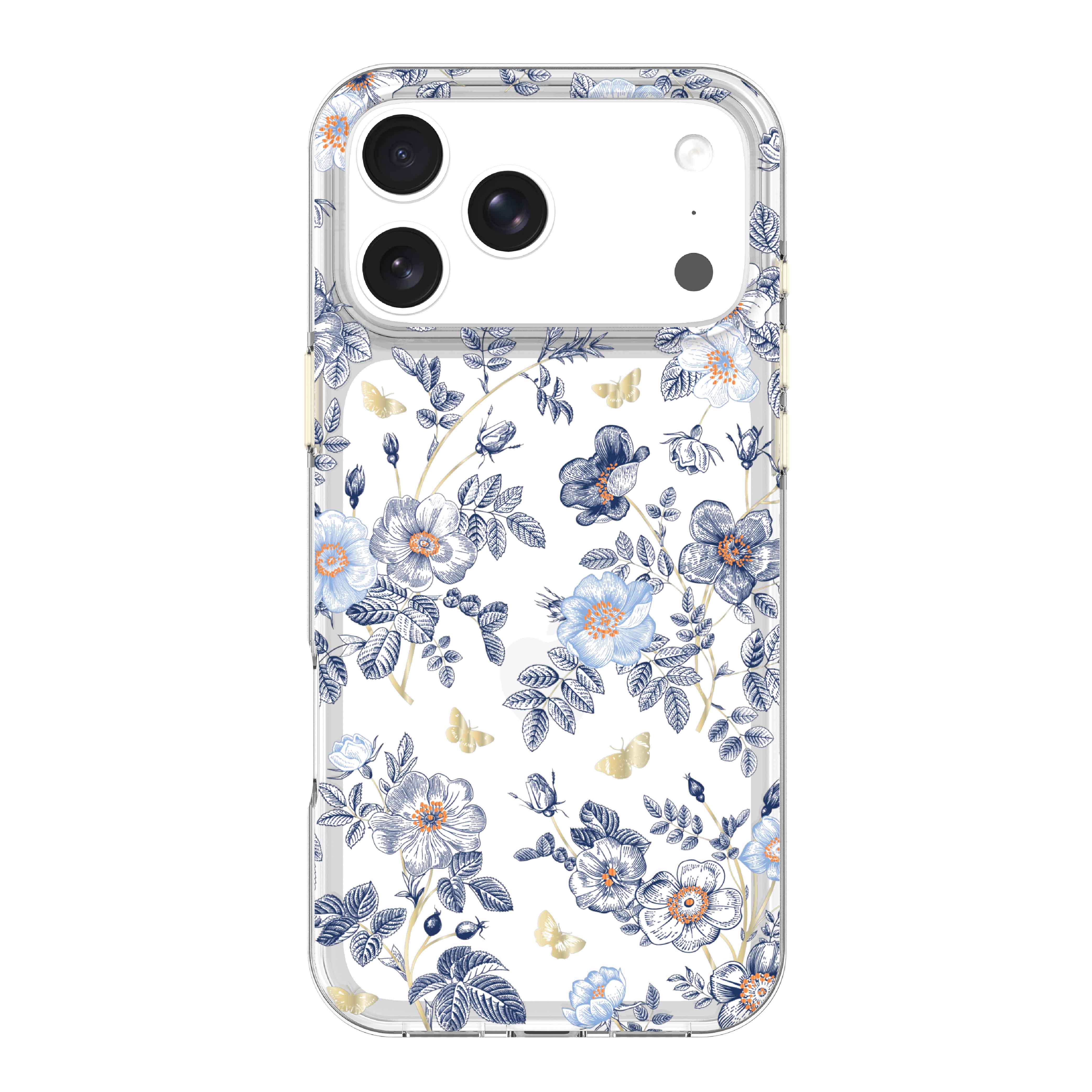 onn Blue Toile Phone Case for iPhone 17 Pro Max