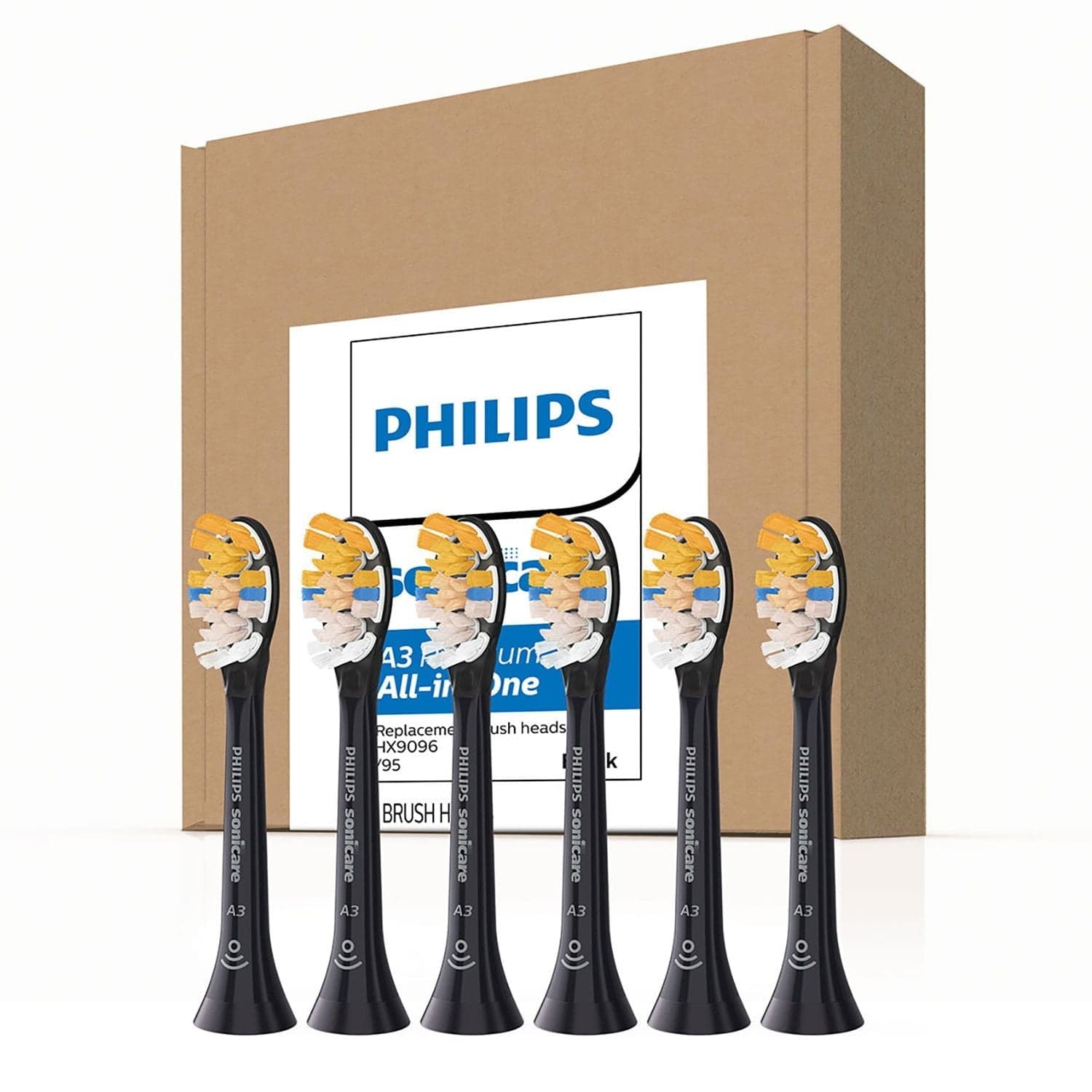 Philips Sonicare Premium All-in-One Replacement Toothbrush Heads, Black, 6 ct.