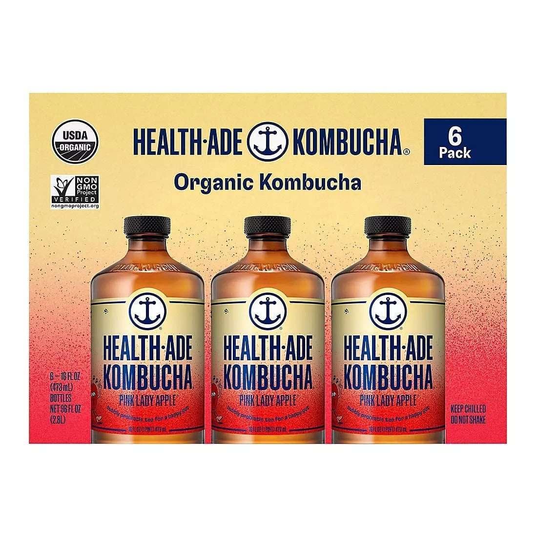 Health-Ade Pink Lady Apple Kombucha, 6 pk./16 oz.