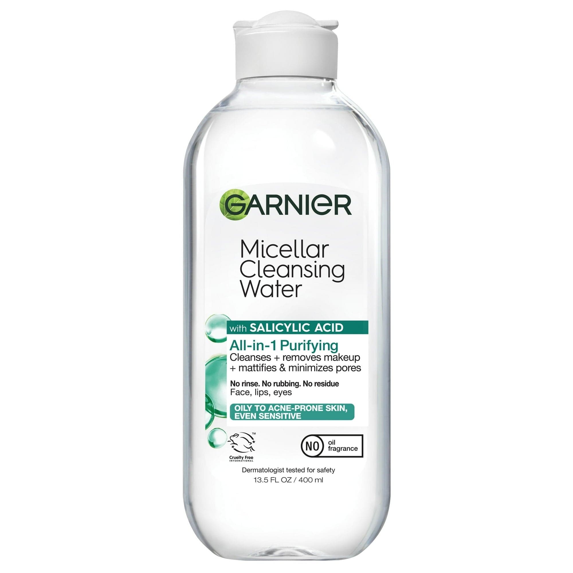 Garnier SkinActive Micellar Cleansing Water All in 1 Salicylic Acid Pore Minimizer Makeup Remover, Face Cleanser, 13.5 fl oz
