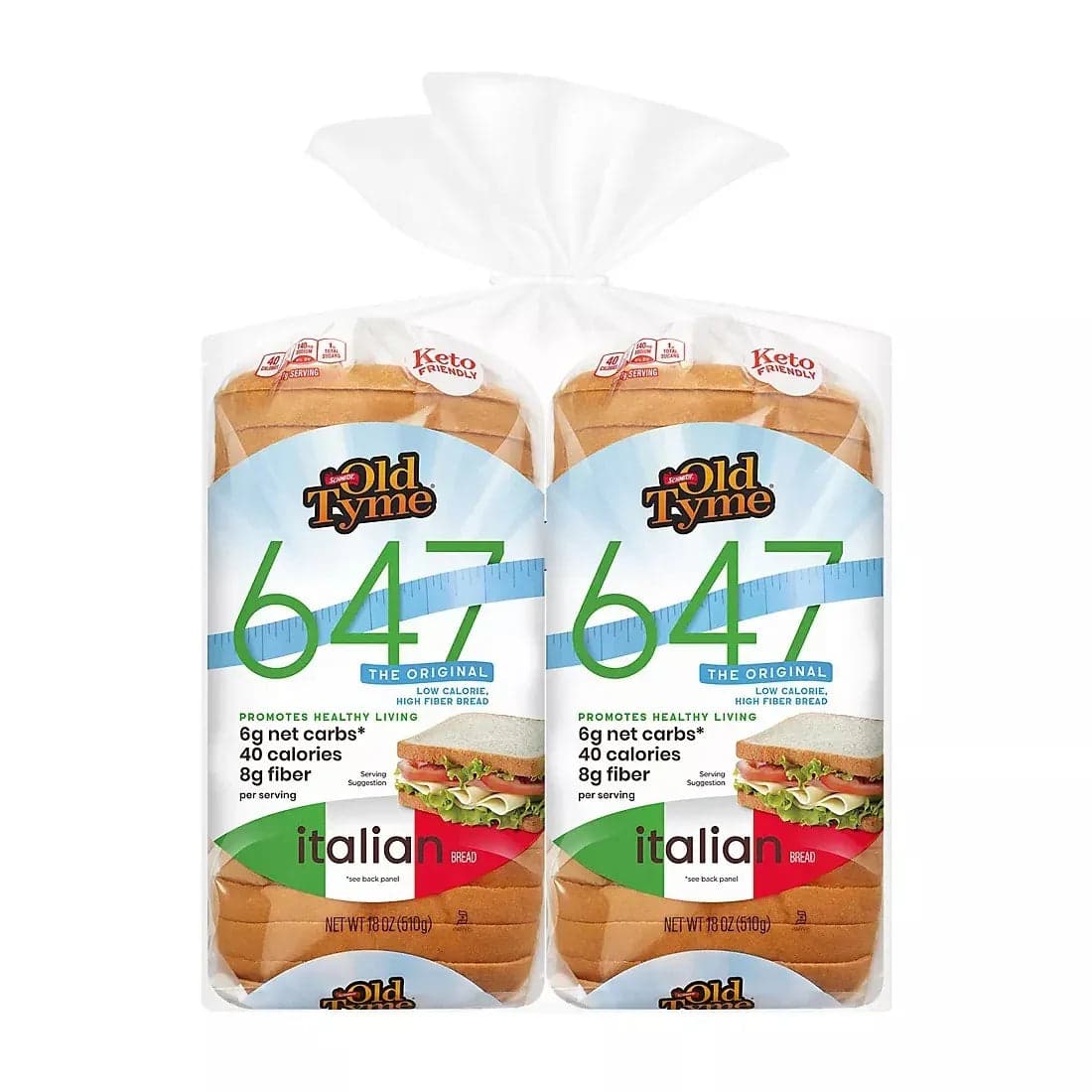 Schmidt Old Tyme 647 Low Calorie Keto Friendly Italian Bread, 2 pk./18 oz.