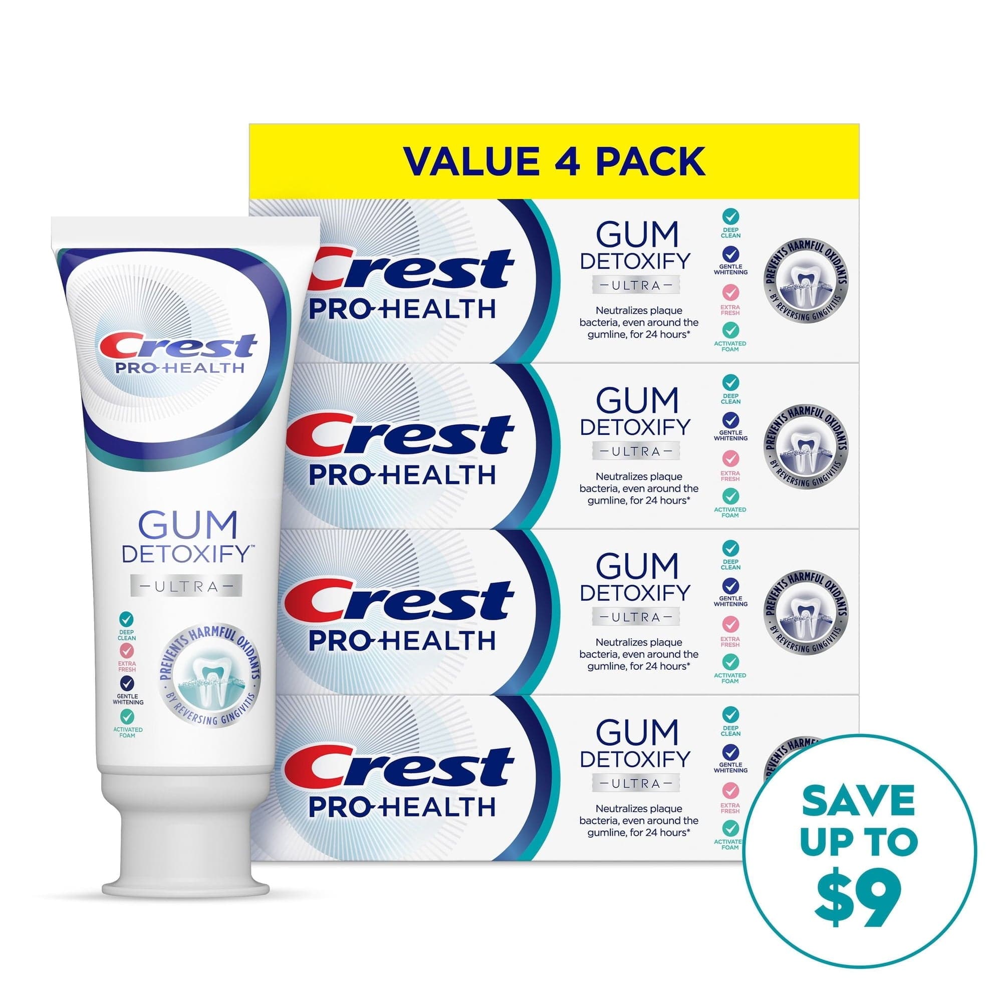 Crest Gum Detoxify Ultra Toothpaste, 4.7 oz., 4 pk.