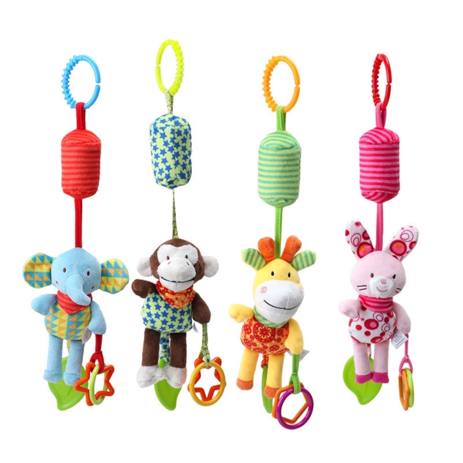 Wmkox8yii Baby Hanging Rattle Toys, Car Seat Toys for Babies 0-12 Months, Soft Teether and Hanging Sensory Toys for Crib, Stroller, and Mobile