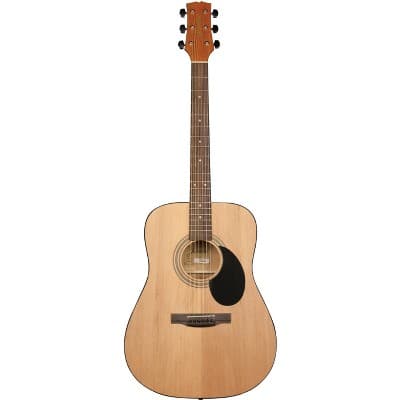 Jasmine S35 Dreadnought Acoustic Guitar Strings 6, Rosewood Fingerboard, Advanced X Bracing, Full-Size Guitar for Beginners & Others, Natural