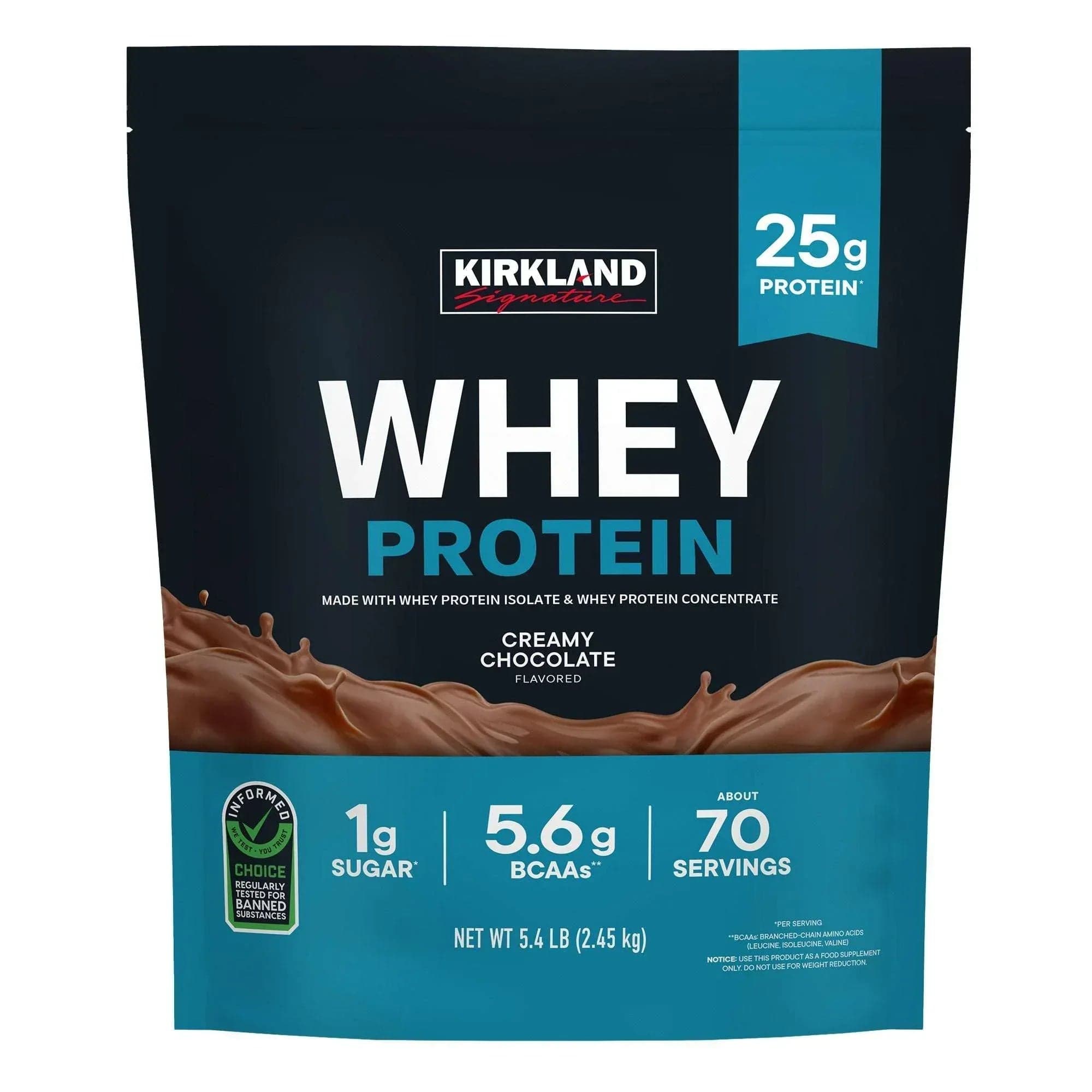 Kirkland Signature Whey Protein, Creamy Chocolate, 5.4 lbs